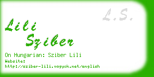 lili sziber business card